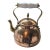 Mid 20th Century Mediterranean Rustic Copper Tea Kettle With White Ceramic Handle For Sale
