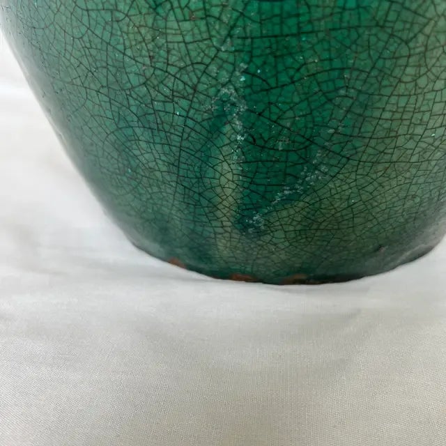 1970s Italian Green Ceramic Vase For Sale - Image 9 of 12