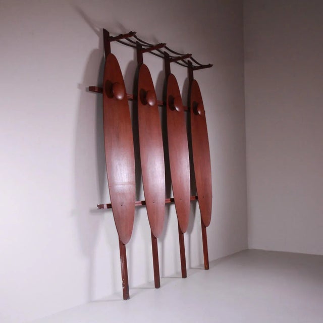 Mid-Century Italian Wooden Coat Rack For Sale - Image 6 of 8