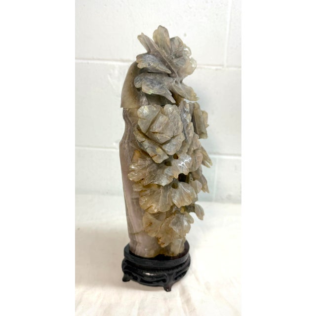 Large Antique Carved Chinese Amethyst Smokey Quartz Crystal Lidded Urn Sculpture For Sale - Image 12 of 17