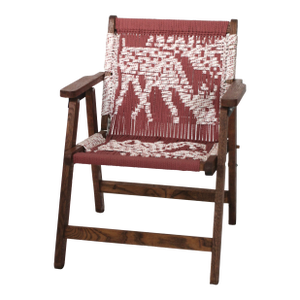 Vintage Macrame Chair With a Deer From the 1970s
