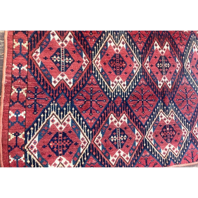 Tribal Antique Yomud Turkoman Rug Fragment as Is, 3' X 5'6" For Sale - Image 3 of 6