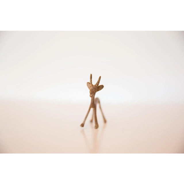1970s Vintage African Copper Gazelle With Dusty Patina For Sale - Image 5 of 7