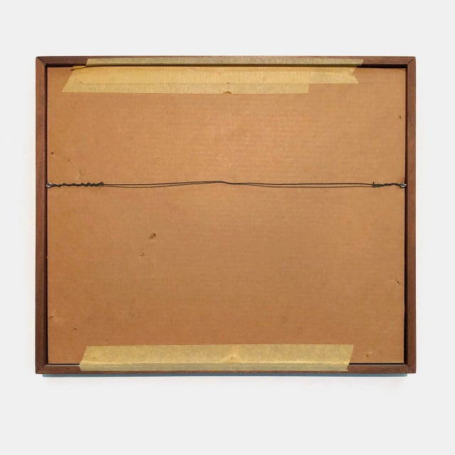 Mid 20th Century Mid 20th Century Mixed Media Drawing of a Red Bridge by C. Smith For Sale - Image 5 of 5