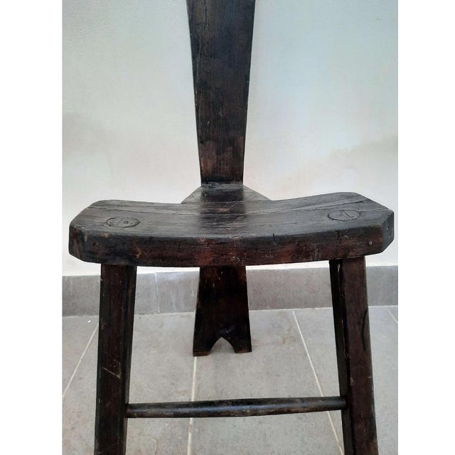 1980s Wood Milking Chair, 1980s For Sale - Image 5 of 15