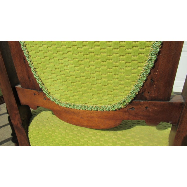 Rare Set Six Antique Victorian Dining Room Chairs Walnut For Sale - Image 6 of 11