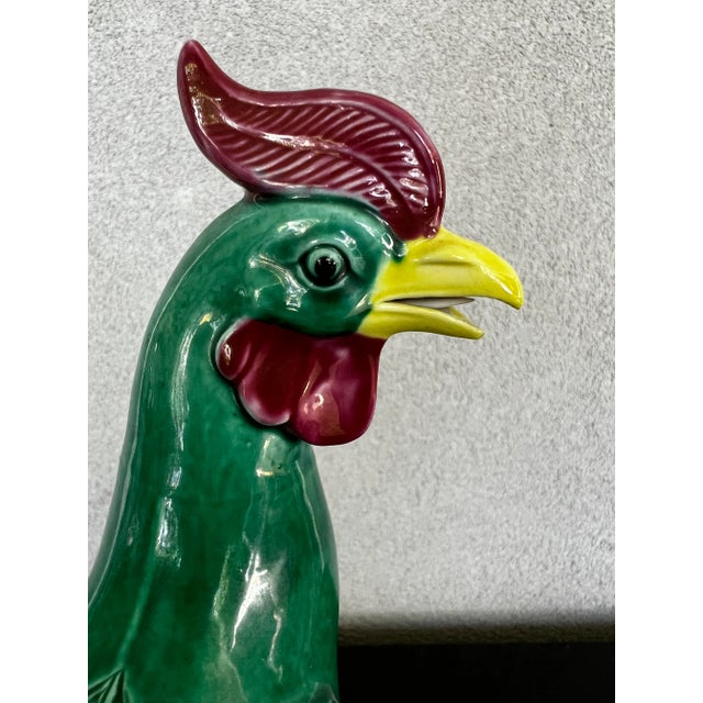 1920’s Green Japanese Porcelain Parrot For Sale - Image 10 of 12