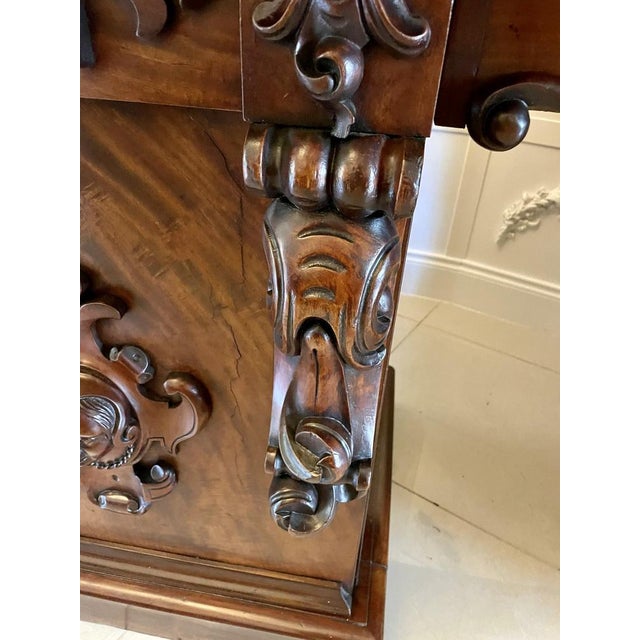 William IV Carved Mahogany Sideboard, 1850s For Sale - Image 4 of 17