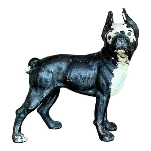 Vintage Boho Patinated Wrought Iron Dog
