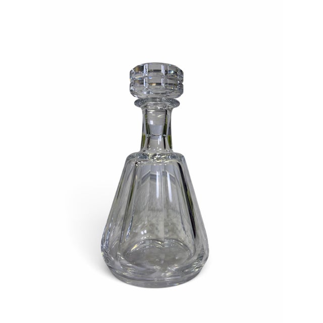 Baccarat Mid 20th Century Mid-Century Modern Baccarat Talleyrand Cut Crystal Liquor Decanter With Stopper - Signed For Sale - Image 4 of 6
