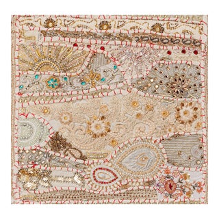 Unframed, Contemporary Ornate Assemblage Created With Embroidered Fabrics From Rajasthan, India For Sale