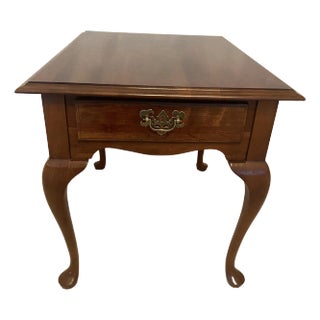 Ethan Allen Georgian Court Cherry Rectangular End Table Excellent Condition Late 20th Century For Sale