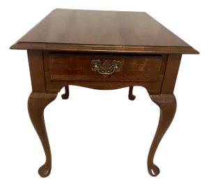 Late 20th Century Ethan Allen Georgian Court Cherry Rectangular End Table Excellent Condition.
