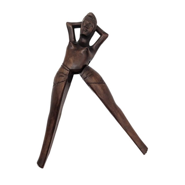 Mid 20th Century Carved Mahogany Figural Wood Nutcracker For Sale - Image 9 of 10