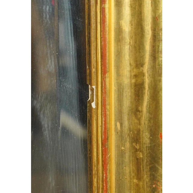 Antique French Louis XV Gilded Wood Overmantel Mirror For Sale - Image 9 of 13