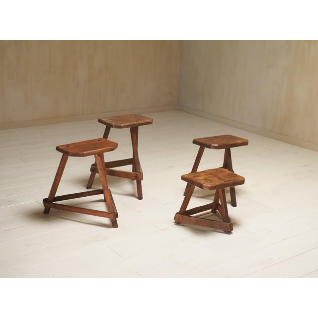 Antique English in Oak, 1800s, Set of 4 For Sale - Image 6 of 9