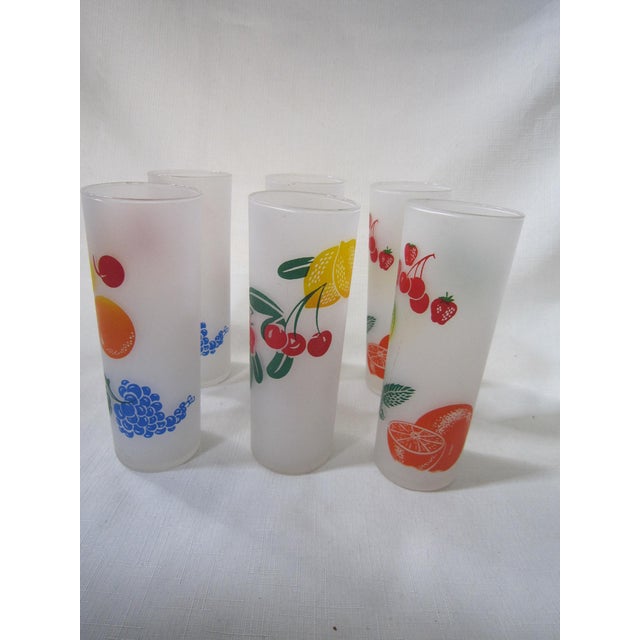 Vintage Tropical Fruit Tom Collins Highball Glasses, S/6 For Sale - Image 4 of 4