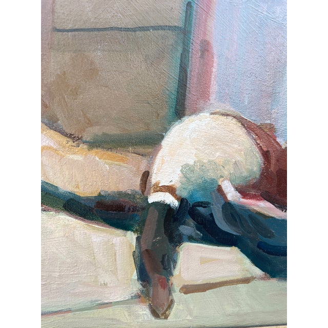 Mid 20th Century Mid 20th Century Vintage Still Life Oil on Canvas Original Painting, Rustic Scene With Geese, Framed For Sale - Image 5 of 8