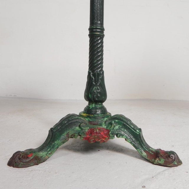 Bistro Table with Cast Iron Legs and Marble Top, 1920s For Sale - Image 15 of 18