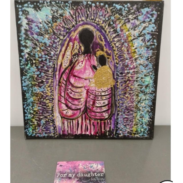 2010s "For My Daughter" Original Bioluminescent 18’c18’ Painting by Vicky Naranjo For Sale - Image 5 of 12