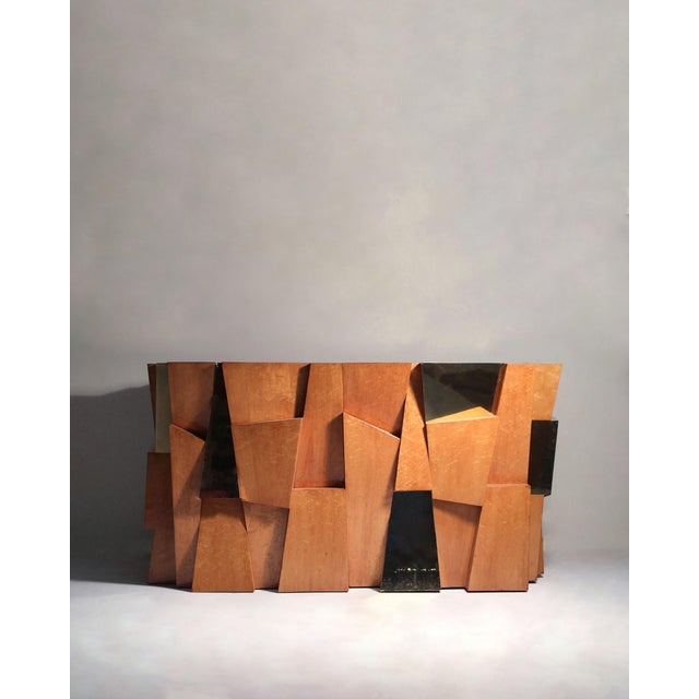 Wood Cubist Console / Dining Table Base by Paul Evans / Directional / PE 300 Series For Sale - Image 7 of 14