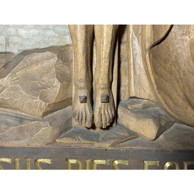 Share Vintage Hand Carved Religious Stations of the Cross Jesus Wall Sculpture Statue For Sale - Image 13 of 13