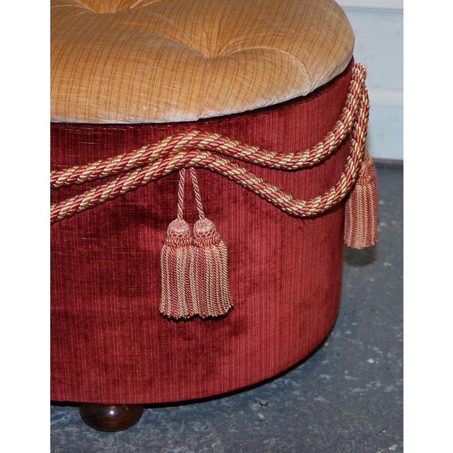 Textile Antique Victorian Fabric Ottoman For Sale - Image 7 of 18