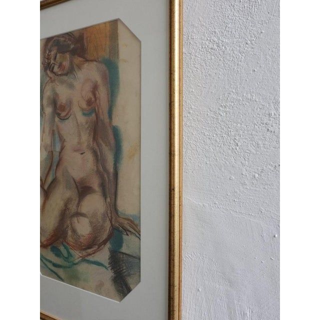 Jules Schyl, Nude Study, Pastel Drawing, 1943, Framed For Sale - Image 4 of 7