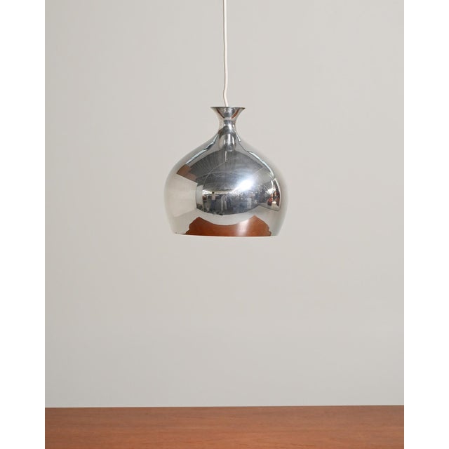 Scandinavian Chromed Metal Ceiling Lamp, 1960s For Sale - Image 4 of 7