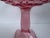 Glass Vintage l.e. Smith Pink “Rose & Trellis” Glass Pedestal Candy Dish / Compote For Sale - Image 7 of 11