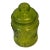 Vintage Green Glass Apothecary Jar With Optic Swirl For Sale