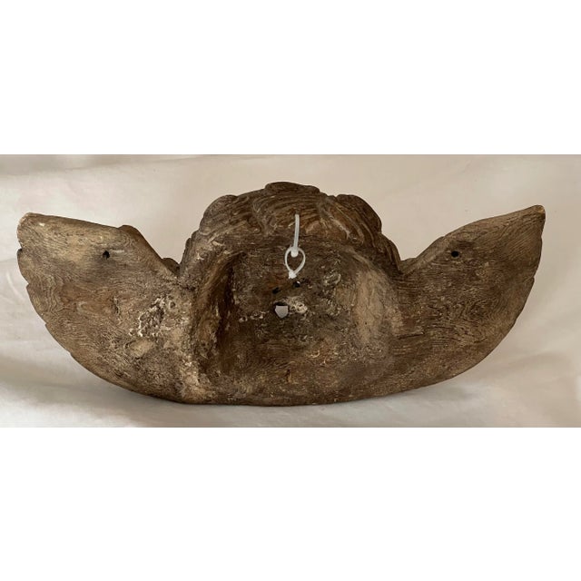 Antique Spanish Colonial Style Immortal Angel Wood Carving For Sale - Image 4 of 8