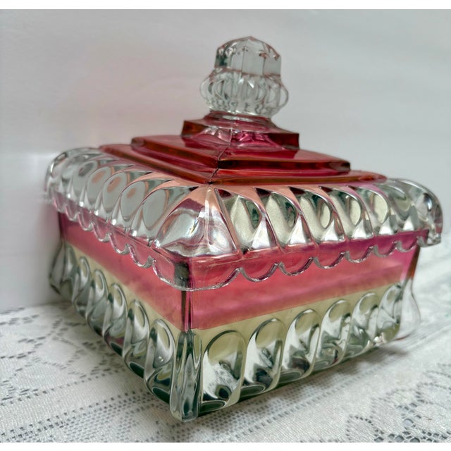 Vintage Westmoreland Glass Box With Handcrafted Tea Scented Candle For Sale - Image 4 of 6