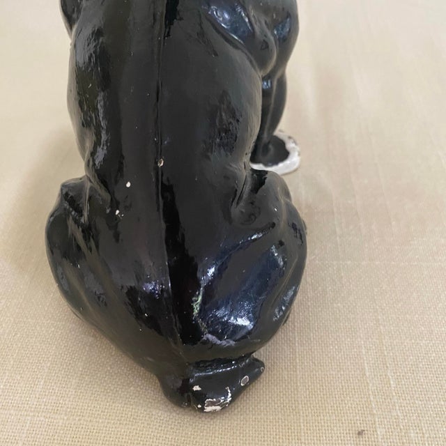 Black 1938 Iron Boston Terrier Dog / French Bulldog Metal Statue Doorstop For Sale - Image 8 of 12