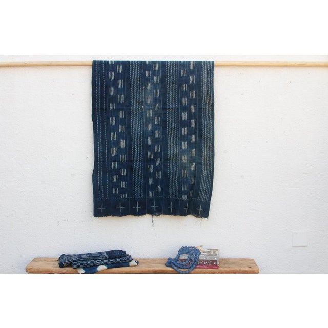 Stellar Cross Indigo Mud Cloth Throw For Sale In Los Angeles - Image 6 of 6