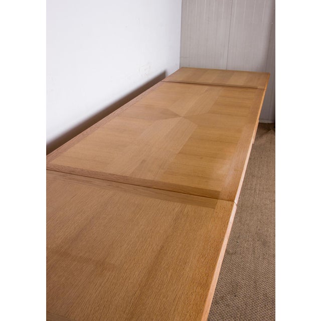 Large Extendable Dining Table in Oak by Guillerme et Chambron for Votre Maison, 1960s For Sale - Image 17 of 18