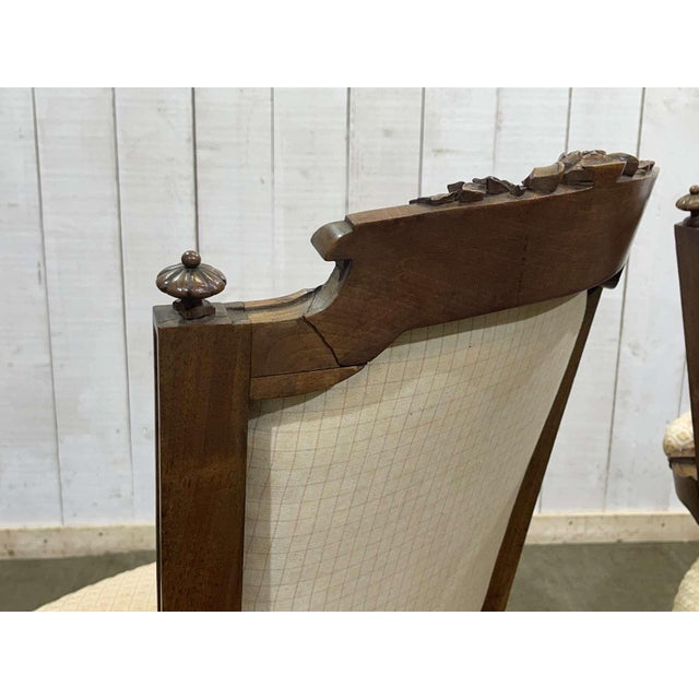 Louis XVI Armchairs in Walnut, Set of 2 For Sale - Image 3 of 18