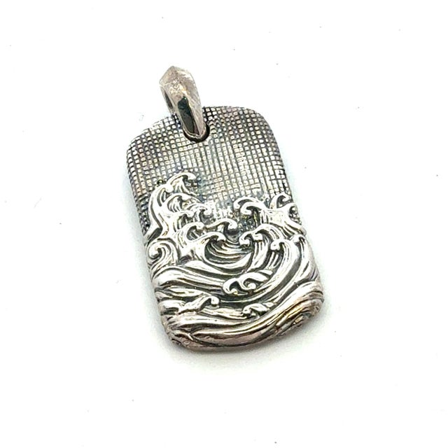 1990s David Yurman Waves Amulet Sterling Silver Estate For Sale - Image 4 of 5