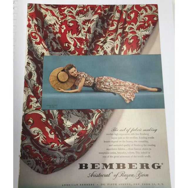 Here is a vintage Bemberg Yarn advertisement. Classic full page ad ready for framing. Carefully removed from an art magazine.