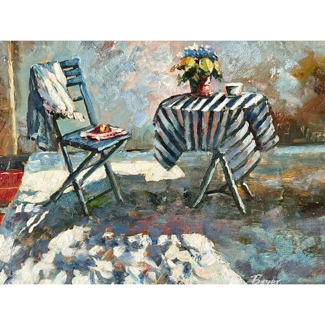 American Richard Boyer 1990s Impressionist Cafe Painting Framed For Sale - Image 3 of 10