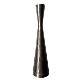 Mid Century Hammered Pewter Bud Vase For Sale