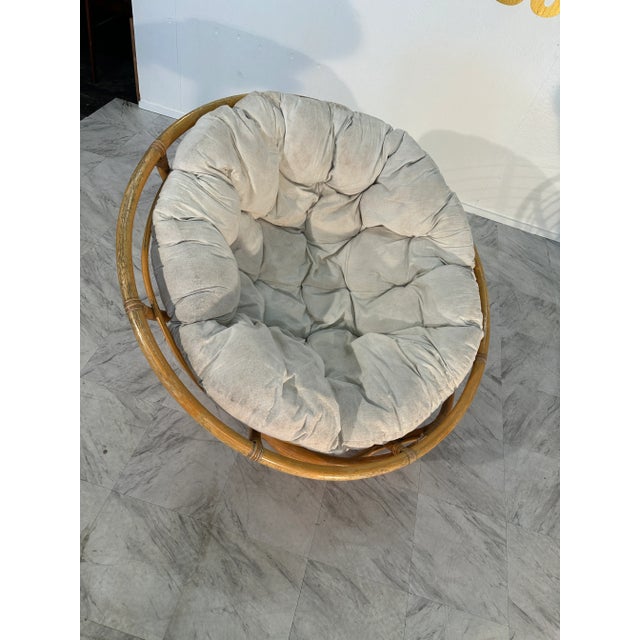 Mid Century Modern Italian Vintage Rattan Club Chair 1950s For Sale - Image 4 of 6