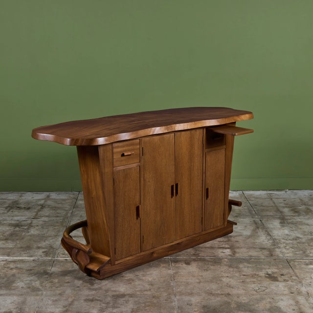 Studio Craft Live Edge Walnut Bar For Sale - Image 9 of 18