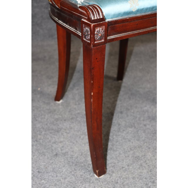 Wood Set of 4 French Empire Carved Mahogany Dining Chairs in the Maison Jansen Style For Sale - Image 7 of 12