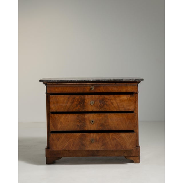 19th Century Biedermeier Chest of Drawers with Marble Top For Sale - Image 10 of 16