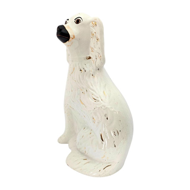 Victorian Late 19th-Century English Staffordshire Spaniel Mantel Dogs, Pair For Sale - Image 3 of 16