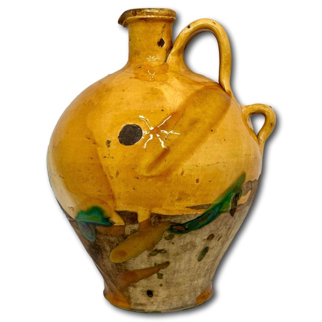 Outstanding Very Large Size Antique Country French Pottery Water Jug With Stunning Glaze - Approx 18 Inches Tall For Sale - Image 14 of 18