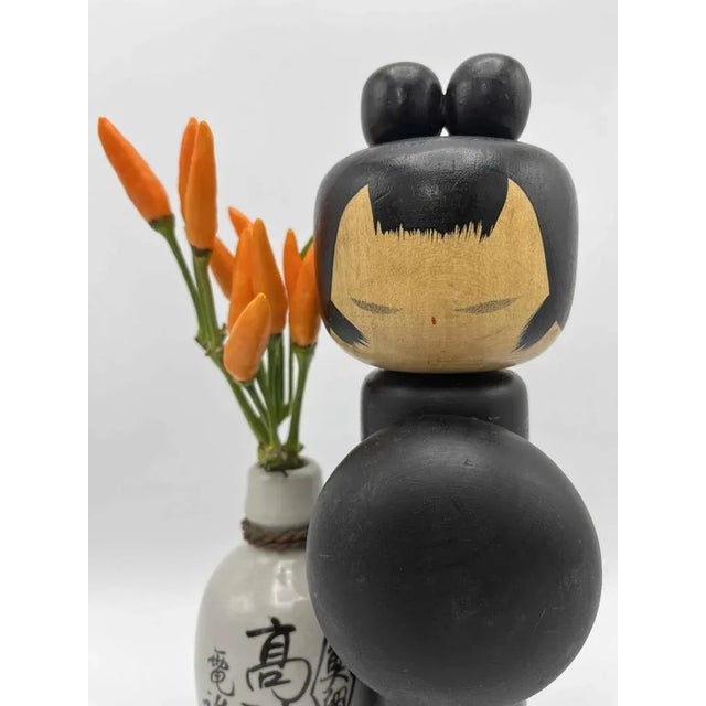 Black Sosaku Kokeshi Figurine by Hideo Ishihara, 1960s For Sale - Image 8 of 11