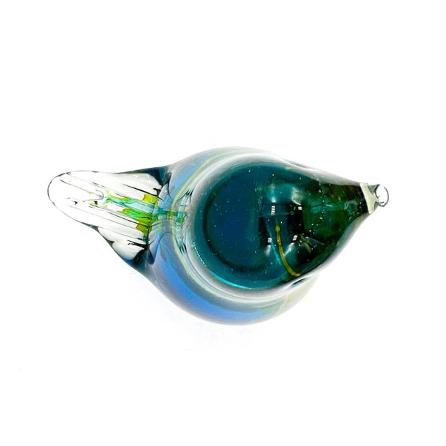 Glass Vintage Mdina From Malta Hand Blown Glass Bird Paperweight Figurine For Sale - Image 7 of 12