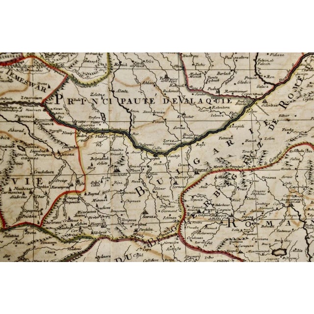Sculpture Materials Hungary & Eastern Europe: A Large 17th C. Hand-Colored Map by Sanson & Jaillot, 1692 For Sale - Image 7 of 12